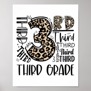 Kinderen Leraar Ck naar school Derde klas Luipaard Poster