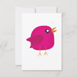 Kinderen leuk vogeltje RSVP kaartje