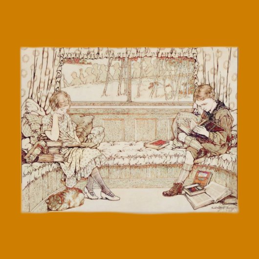 kinderen lezen uitnodiging briefkaart