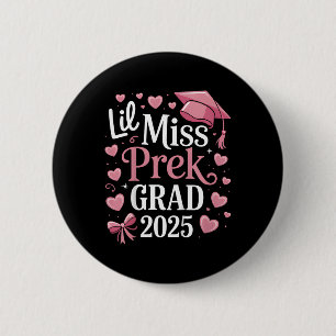 Kinderen Little Miss Pre-k Grad 2025 Preschool Mei Ronde Button 5,7 Cm