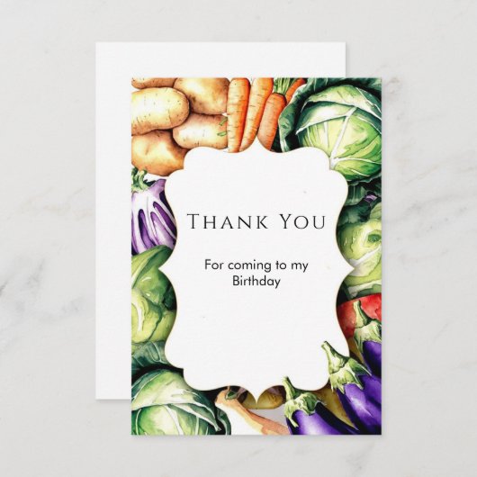 Kinderen Lokale Boerenmarkt Verjaardag Bedankkaart (Voorkant / Achterkant)