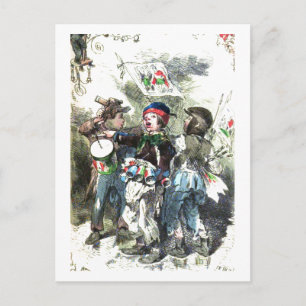 Kinderen maken kerstmuziek feestdagenkaart