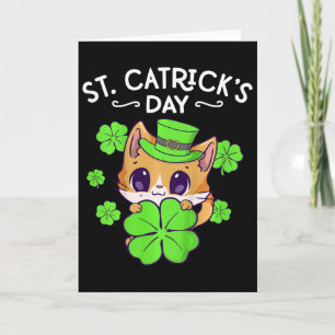 Kinderen Meisjes St. Patricks Dag Kat Gelukkige St Kaart