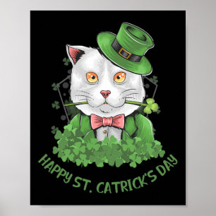 Kinderen Meisjes St. Patricks Dag Kat Gelukkige St Poster