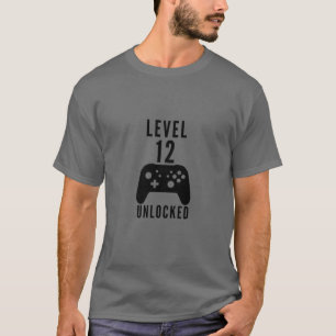 Kinderen met Birthday Gamer Level 12 Niet-vergrend T-shirt