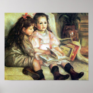 Kinderen met Books Renoir Print