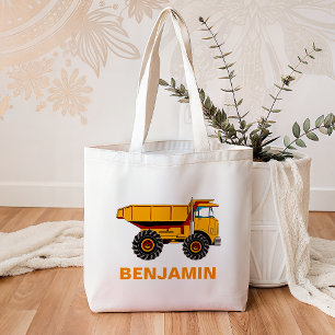 Kinderen met bouw vrachtwagen tote bag