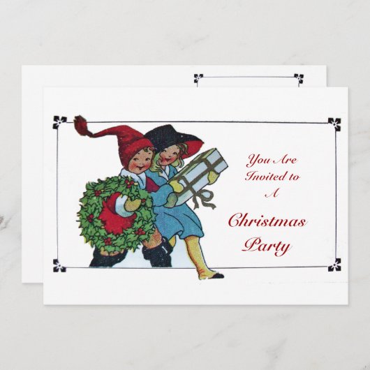 KINDEREN MET CHRISTMAS PARTIJGIFTEN KAART (Voorkant / Achterkant)