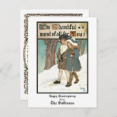  kinderen met een Thanksgiving begroeting Feestdagenkaart (Voorkant / Achterkant)