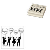 Kinderen met Inspirerend tekstballonnen Rubberstempel (Gestempeld)