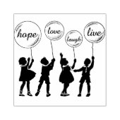 Kinderen met Inspirerend tekstballonnen Rubberstempel (Afrduk)