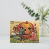 Kinderen met Jack O Lantern Pumpkin Briefkaart (Staand voorkant)