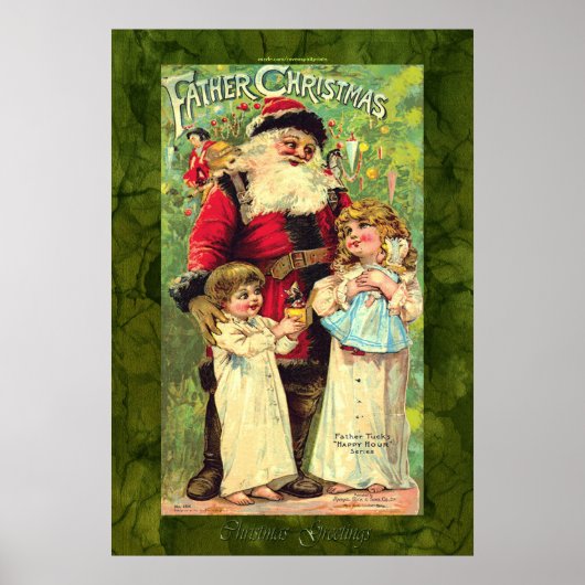  kinderen met kerstkerstPoster Poster (Voorkant)