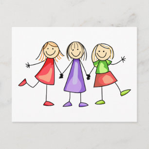 Kinderen met maatje briefkaart