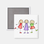 Kinderen met maatje magneet (Voorkant / Achterkant)