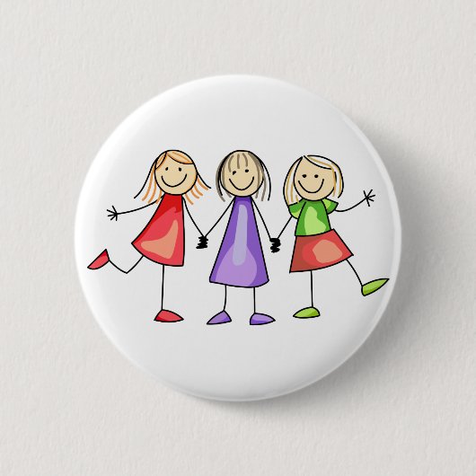 Kinderen met maatje ronde button 5,7 cm (Voorkant)