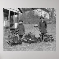 Kinderen met Pedal Cars, 1924. foto