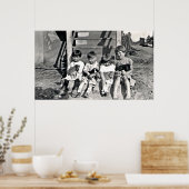 Kinderen met Puppies afdrukken Poster (Keuken)