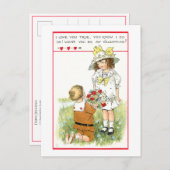 Kinderen met  Valentijn Briefkaart (Voorkant / Achterkant)