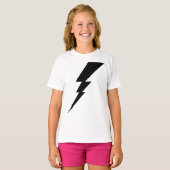 Kinderen met zwarte Flash-bliksembolt T-shirt (Voorkant volledig)