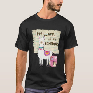 Kinderen Mijn Lama At Mijn Huiswerk Terug Naar S T-shirt