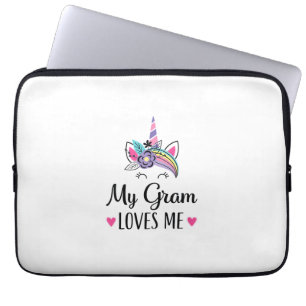 Kinderen Mijn Oma Houdt Van Mij Eenhoorn Kleindoch Laptop Sleeve