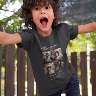 Kinderen Modern 4 Foto Collage Uitvaart T-Shirt