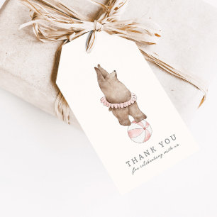Kinderen Modern Beer Circus Girls Birthday Favor Cadeaulabel