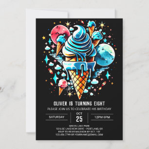 Kinderen Modern Waterverf Boy Ice Cream Verjaardag Kaart