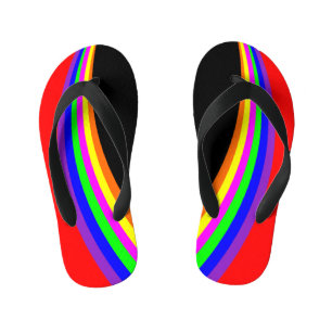 Kinderen Moderne Geometrische Regenboog Kleur Stre Kinder Teenslippers