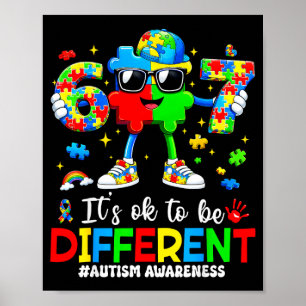 Kinderen mogen anders zijn Autisme bewustzijn puzz Poster