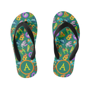 Kinderen Monogram Dieren Alfabet  Kinder Teenslippers