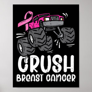 Kinderen Monster Truck Roze Borstkanker Bewustzijn Poster