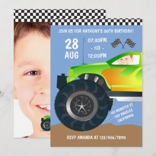 Kinderen Monster Truck Verjaardagsfeestje foto uit Kaart