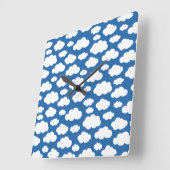 Kinderen Mooie Zachte Wolken in Hemel Blauw Wit Vierkante Klok (Hoek)