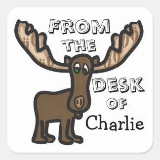 Kinderen Moose briefpapier sticker