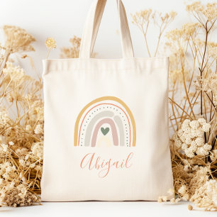 Kinderen Naam Boho Pastel Aardtinten Tote Bag