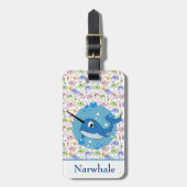 Kinderen Narwal Bagagelabel (Voorkant verticaal)