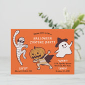 Kinderen niet zo eng Halloween verkleedfeest Kaart (Staand voorkant)