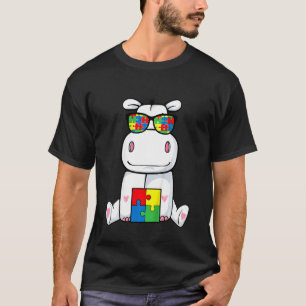 Kinderen Nijlpaard Puzzelstuk Autisme Bewustzijn C T-shirt