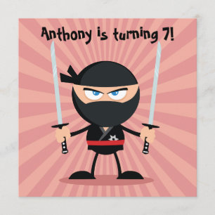 Kinderen Ninja Thema Feest Kaart
