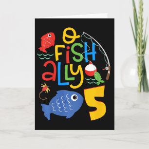 Kinderen O-fish-ally Vijf Verjaardagsdecoraties 5 Kaart