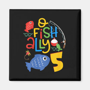 Kinderen O-fish-ally Vijf Verjaardagsdecoraties 5 Magneet