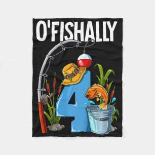 Kinderen O'fishally 4 Jaar Oud 4de Verjaardag Viss Fleece Deken