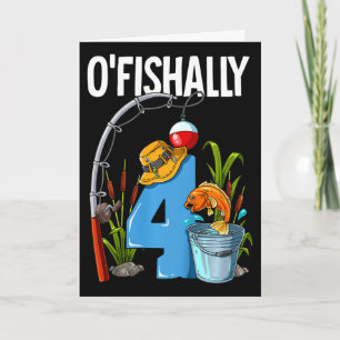 Kinderen O'fishally 4 Jaar Oud 4de Verjaardag Viss Kaart
