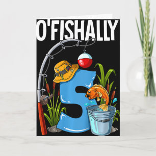 Kinderen O'fishally 5 Jaar Oud 5e Verjaardag Visse Kaart