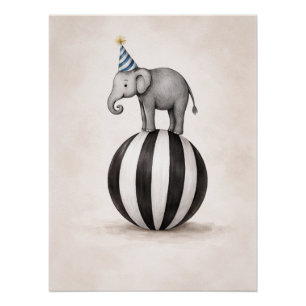Kinderen Olifant Circus Thema Poster Perfect Poster