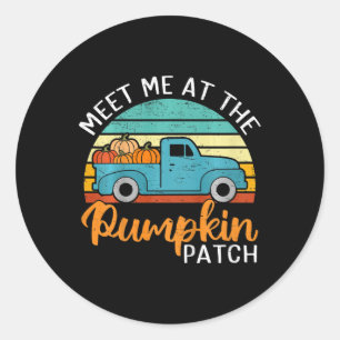 Kinderen Ontmoeten Me Bij De Pompoen Patch Peuter Ronde Sticker