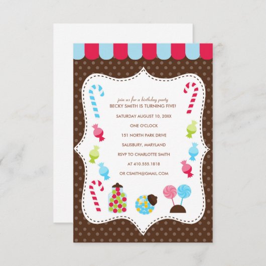 Kinderen op Birthday Party Kaart (Voorkant / Achterkant)