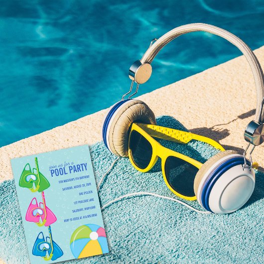 Kinderen op Birthday Pool Party Kaart